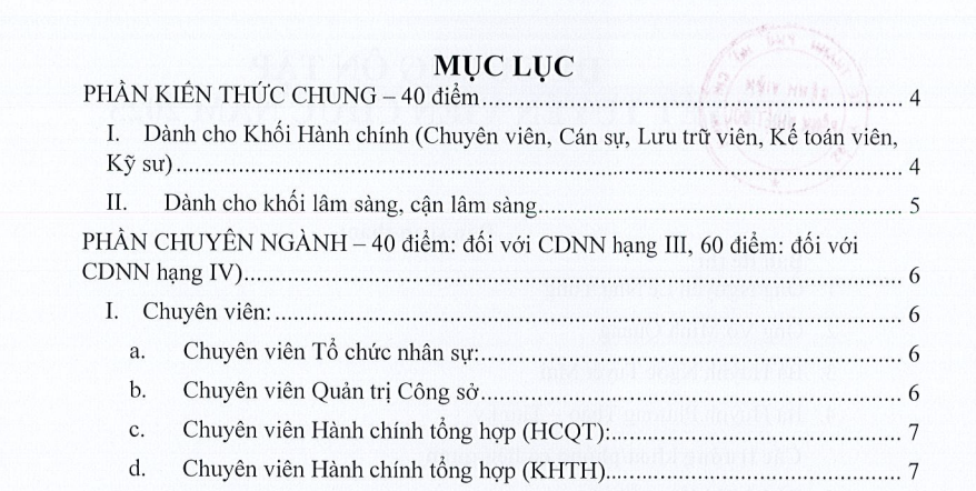Đề cương ôn thi  Chuyên viên Hành chính tổng hợp - hành chính quản trị trong bệnh viện